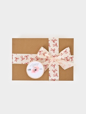 Лента атласная «Бантики», розовая, 4 см × 5 метров