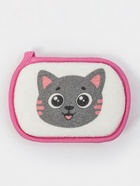 Мочалка детская для купания Доляна «Кошечка», 12×8 см, розовая  (артикул 10943811)  большой выбор товаров оптом и в розницу по низким ценам с доставкой