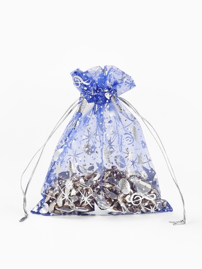Набор мешочков подарочных 100 шт. «Звёздная музыка», 10×12 см, синий с серебром