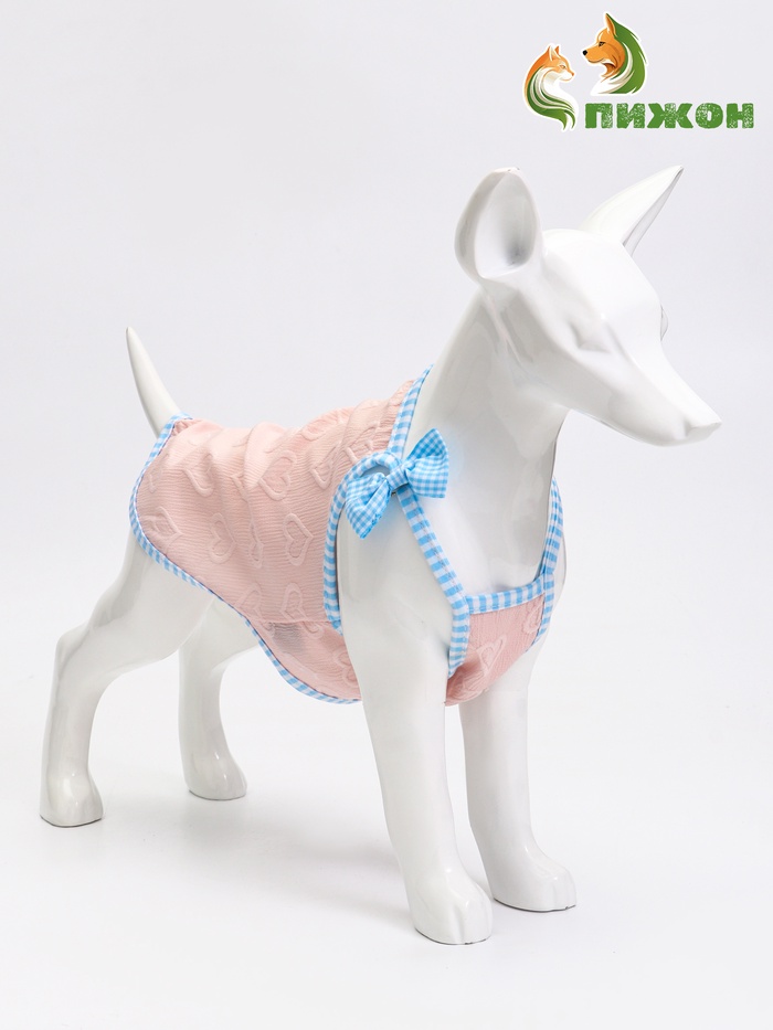 Майка для животных «Облачко», размер M, ДС 30 см, ОГ 40 см, ОШ 28 см, розовая - Фото 1