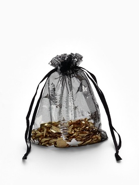 Набор подарочных мешочков 100 шт. «Звёзды», 10×12 см ( ±1 см), чёрный с серебром