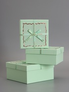 Наборк подарочных коробок 3 в 1, квадратные, мятный, 19×19×9.8 17×17×8.0 15×15×6.5 см  (артикул 10958781)  большой выбор товаров оптом и в розницу по низким ценам с доставкой