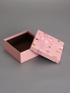 Набор подарочных коробок 3 в 1, квадратные, розовый с золотыми сердечками, 19×19×9.8; 17×17×8; 15×15×6.5 см  (артикул 10958784)  большой выбор товаров оптом и в розницу по низким ценам с доставкой