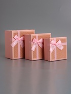 Наборк подарочных коробок 3 в 1, квадратные, розовый с золотым, 19×19×9.8 17×17×8.0 15×15×6.5 см  (артикул 10958786)  большой выбор товаров оптом и в розницу по низким ценам с доставкой