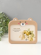 Фоторамка для фото 10×15 см с карандашницей «Мишутка», пластик, бежевый, 5×17.2×15.3 см - фото 121582672