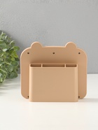 Фоторамка для фото 10×15 см с карандашницей «Мишутка», пластик, бежевый, 5×17.2×15.3 см - фото 121582675