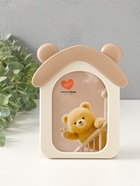 Фоторамка для фото 10×15 см с карандашницей «Домик с ушками мишки», пластик, бело-бежевый, 4.8×16.7×20 см - Фото 1