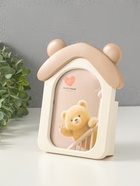 Фоторамка для фото 10×15 см с карандашницей «Домик с ушками мишки», пластик, бело-бежевый, 4.8×16.7×20 см - Фото 2