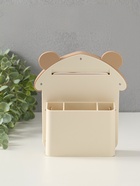 Фоторамка для фото 10×15 см с карандашницей «Домик с ушками мишки», пластик, бело-бежевый, 4.8×16.7×20 см - Фото 4