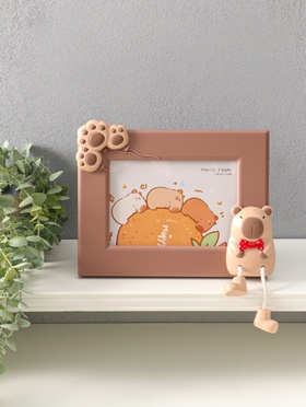 Фоторамка для фото 13×18 см «Капибара», пластик, шоколад, горизонталь, 3.2×24.5×19.5 см
