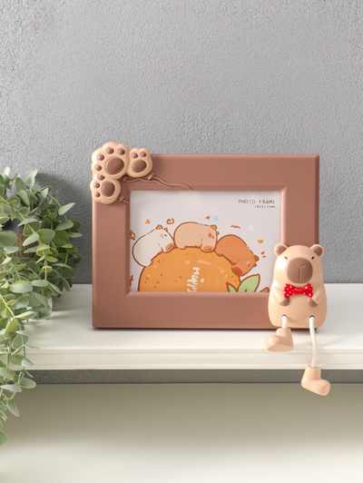 Фоторамка для фото 13×18 см «Капибара», пластик, шоколад, горизонталь, 3.2×24.5×19.5 см