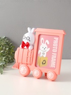 Фоторамка для фото 13×18 см «Зайка в поезде», пластик, розовый, 3×27.5×24.8 см - Фото 2