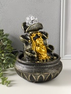 Фонтан настольный с подсветкой «Хотей с двумя слитками золота», 16×16×20 см  (артикул 10964531)  большой выбор товаров оптом и в розницу по низким ценам с доставкой