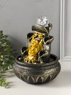 Фонтан настольный с подсветкой «Хотей с двумя слитками золота», 16×16×20 см  (артикул 10964531)  большой выбор товаров оптом и в розницу по низким ценам с доставкой