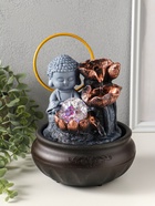 Фонтан настольный с подсветкой «Будда с лотосами - благополучие», 16×16×22 см  (артикул 10964532)  большой выбор товаров оптом и в розницу по низким ценам с доставкой