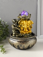Фонтан настольный с подсветкой «Ганеша у цветущим лотосом», 16×16×23 см - фото 809503547