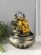 Фонтан настольный с подсветкой «Ганеша у цветущим лотосом», 16×16×23 см - фото 809503549