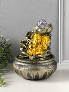 Фонтан настольный с подсветкой «Ганеша у цветущим лотосом», 16×16×23 см - фото 809503550