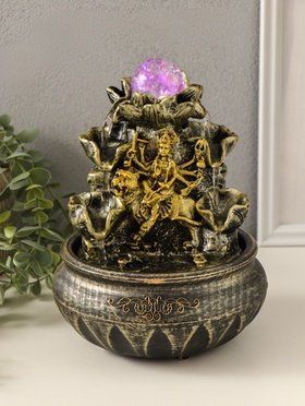 Фонтан настольный с подсветкой «Богиня Дурга», 16×16×22 см