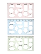 Набор линеек, 3 штуки, 17 см, с трафаретами геометрических фигур - Фото 1