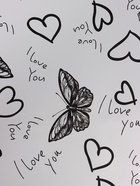 Плёнка флористическая для цветов «Бабочки и сердца», белый с чёрным, 57×57 см  (артикул 10949573)  большой выбор товаров оптом и в розницу по низким ценам с доставкой