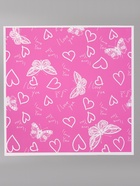 Плёнка для цветов, «Бабочки и сердца», фуксия, 57×57 см  (артикул 10949574)  большой выбор товаров оптом и в розницу по низким ценам с доставкой