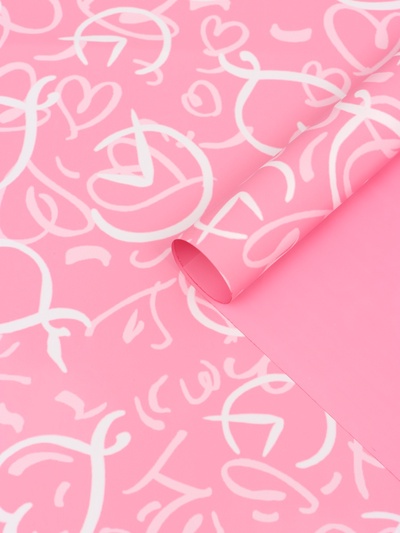 Плёнка флористическая для цветов, «Сердца», розовая, 57×57 см
