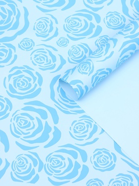 Пленка флористическая для цветов, «Цветы», голубая, 57×57 см