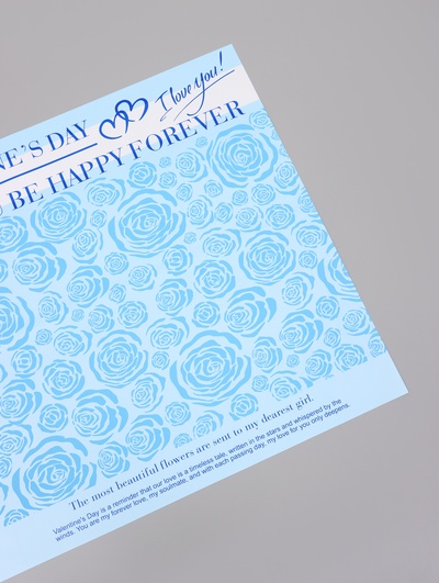 Пленка флористическая для цветов, «Цветы», голубая, 57×57 см