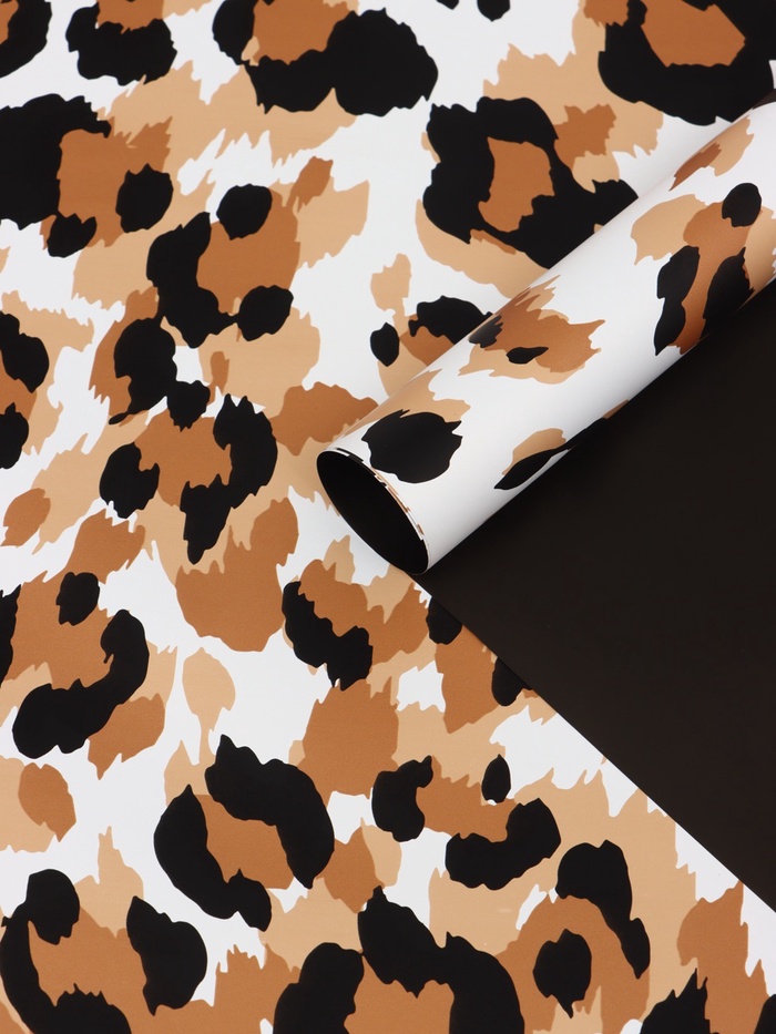 Пленка для цветов, «Эклер», бело-золотой, 57×57 см