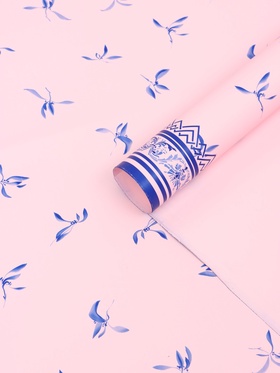 Пленка для цветов, «Эскиз», розовый с голубым, 57×57 см