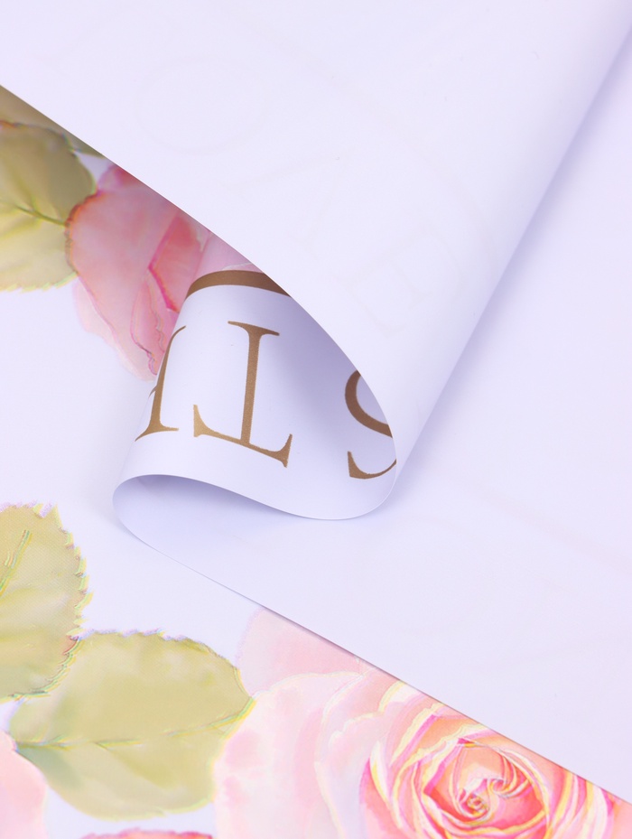 Пленка для цветов, «Розы», светло-фиолетовая, 57×57 см