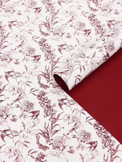 Пленка для цветов и букетов «Романтика», винный, 57×57 см