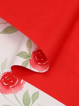 Пленка для цветов и букетов «Цветы», красная, 57×57 см