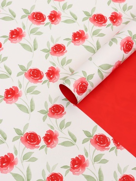 Пленка для цветов, "Цветы", красная, 57х57 см (20 шт)