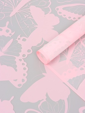 Пленка флористическая для цветов «Бабочки», розовая, 57×57 см  (артикул 10949612)  большой выбор товаров оптом и в розницу по низким ценам с доставкой