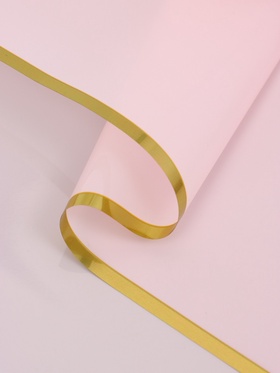 Пленка для цветов, «Кайма с тиснением», розовая, 57×57 см