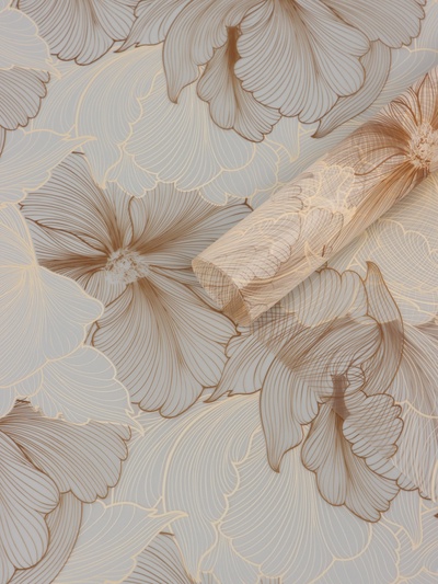 Пленка для цветов и букетов «Акварельный эскиз», матовая, бежевый, 57×57 см