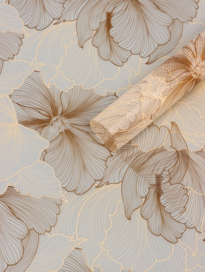 Пленка для цветов и букетов «Акварельный эскиз», матовая, бежевый, 57×57 см