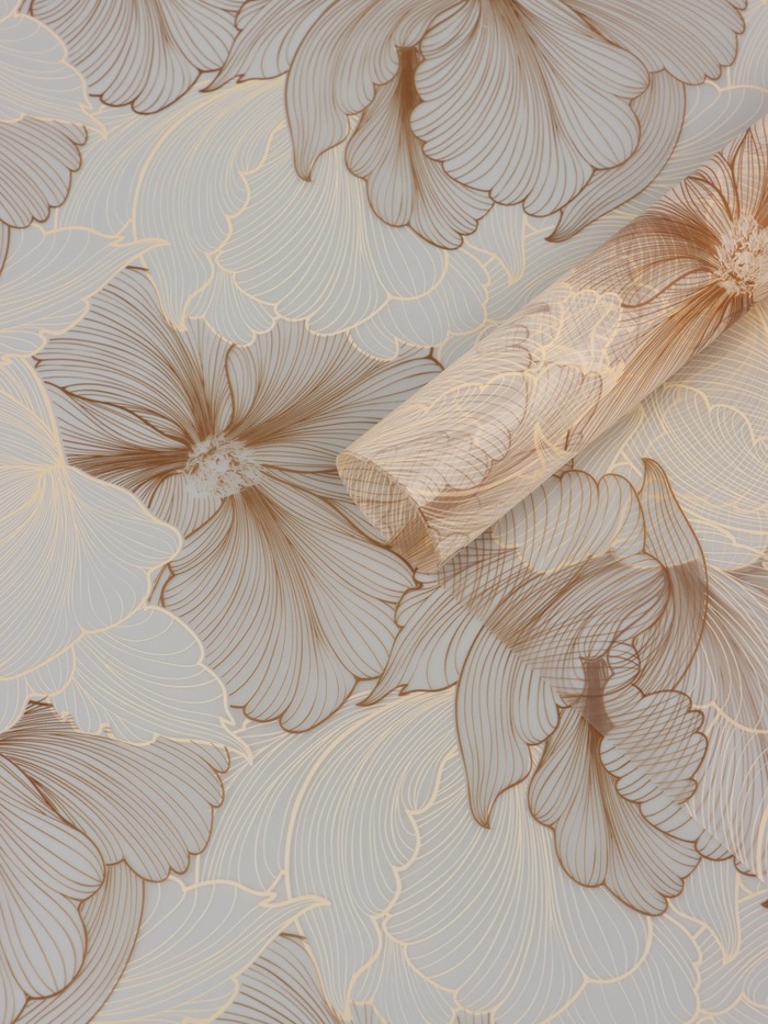 Пленка для цветов и букетов «Акварельный эскиз», матовая, бежевый, 57×57 см - Фото 1