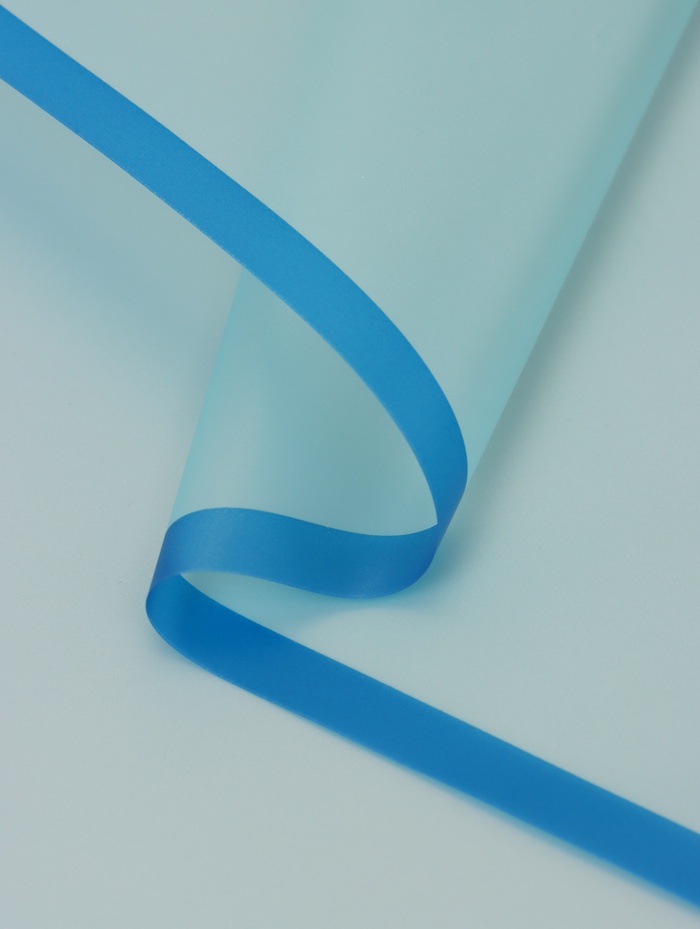 Пленка для цветов, «Полупрозрачная кайма», синяя, 57×57 см