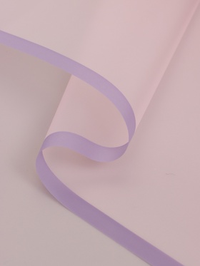 Пленка для цветов и букетов «Полупрозрачная кайма», нежная сирень, 57×57 см