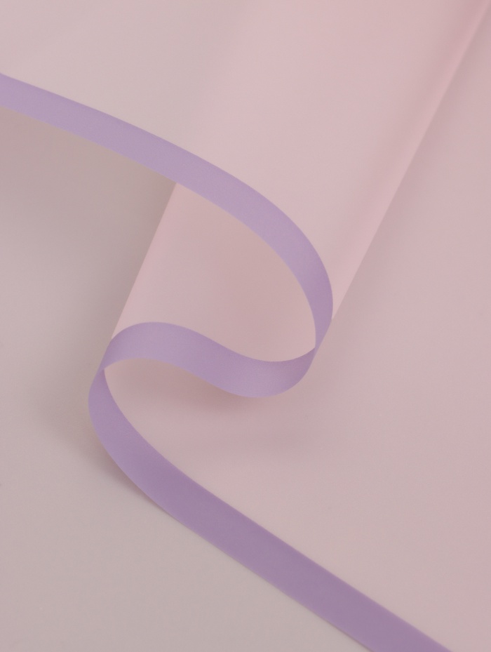 Пленка для цветов и букетов «Полупрозрачная кайма», нежная сирень, 57×57 см