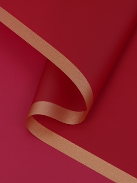 Пленка для цветов, «Бронзовая полоса», бордовая, 57×57 см