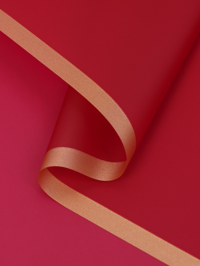 Пленка для цветов, «Бронзовая полоса», бордовая, 57×57 см