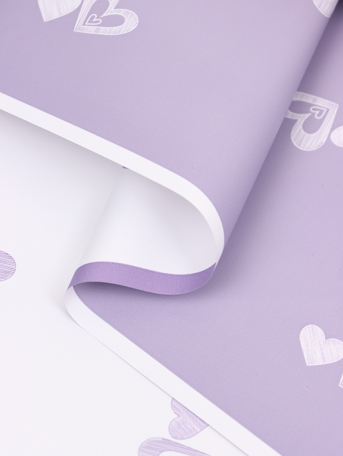 Пленка для цветов, «Двойные сердца», нежная сирень, 57×57 см