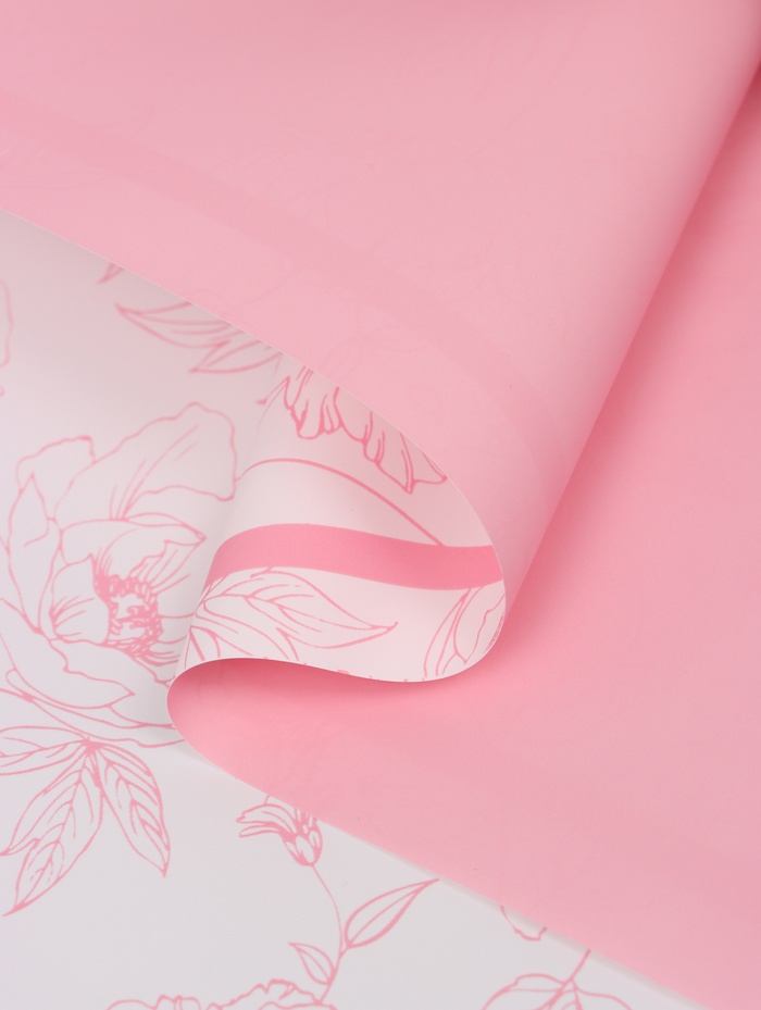 Плёнка флористическая для цветов, «Букет цветов», розовая, 57×57 см