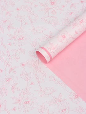 Плёнка флористическая для цветов, «Букет цветов», розовая, 57×57 см