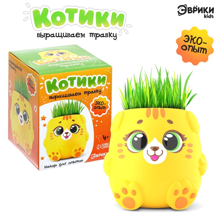 УЦЕНКА ЭВРИКИ Набор для опытов "Выращиваем травку", желтая - Фото 1