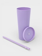 Стакан с крышкой и трубочкой Доляна «С собой», 400 мл, пластик PP, сиреневый - Фото 2